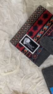 Lubie Dompet Lipat Wanita Kanvas Poliester Navajo Blue