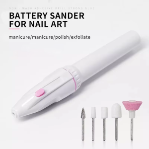 LULAA 5 In 1 Electric Nail Filer Nail and Pedicure Tool Portable Electric Nail Mannequin Battery Powered Ideal for Home DIY