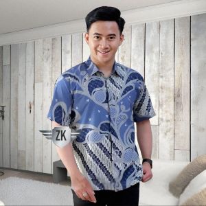 Baju Kemeja Batik Lengan Pendek Pria Dewasa Premium Casual Modis Slim Fit Modern Trendy