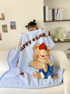 Thickened Childrens Blanket 2024 New Cartoon Ravel Baby Cloud Blanket Kindergarten Nap Blanket Soft Plush Fabric Toddler Throw
