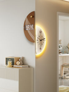 Modern Minimalist Acrylic Wall Clock Double-Sided Corner Design Creative Electronic Living Room Decorations Chinese Brand MEISD