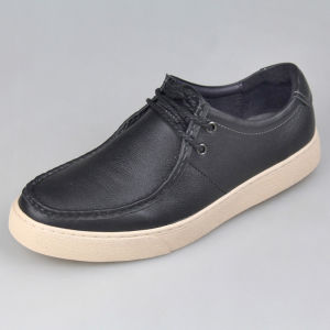 Leather Casual Shoes Mens Spring Autumn Vintage Genuine Leather Soft Bottom Workwear Shoes Comfortable round Toe Rubber Outsole