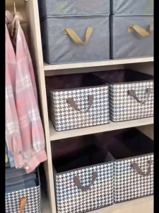SUSU HOMES Foldable Clothes Storage Box With Lid Wardrobe Pants Organizer Kotak Baju simpan barang bertutup 收纳盒