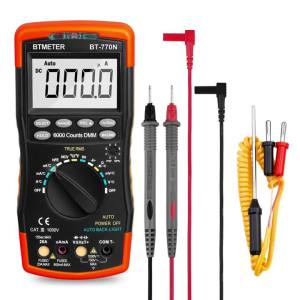 BTMETER BT-770N Multimeter Auto/Manual Range Digital Avometer Universal Meter 6000 Counts With Self-Locking Protection