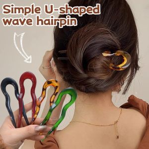 [Cutewomen2020] Temperament Acrylic U-Shaped Hairpin for Women Hairpin on the Back of Head Simple Modern Hairpin Horse Face Skirt Accessories Hairpin