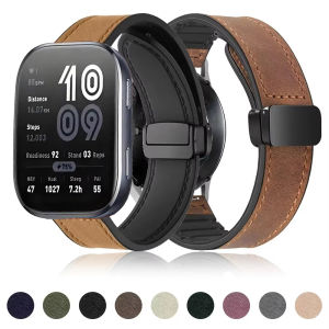 22mm 20mm Leather+Silicone Strap For Amazfit Bip 6 5 Wristband Bracelet For Amazfit Balance 2/Active 2/1/ GTS 4 3 2 Accessories