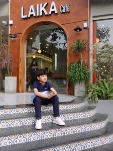 Áo polo cho bé trai Bigfox Miss Meow vải cá sấu cotton có cổ phối màu size đại trẻ em 7-15 tuổi 30kg 40kg