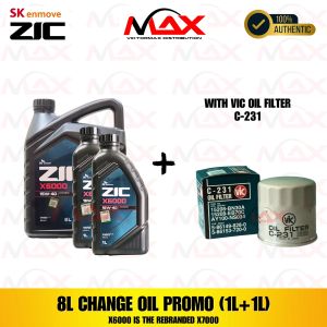 SK-ZIC 8 Liters X6000 15W-40 with C-231 Synthetic Diesel Change Oil Bundle