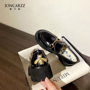 JONCARZZ Beechwood Thick Heel Single Shoes Womens Loafers with Horse Bit British Style Spring Fashion Leather Shoes Z056