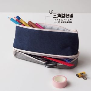 Túi Đựng Bút Chì Hình Tam Giác Dung Tích Lớn Nhiều Ngăn Đơn Giản Túi Đựng Đồ Dùng Học Tập Đa Năng Cho Học Sinh