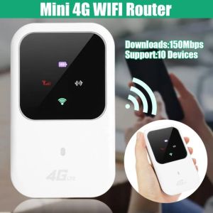 Wifi Portable Modem Wifi 4G All Operator Sim Card 500Mbps/2100mAh Router Wifi Sim Card Modem Mifi Mendukung 10 Perangkat Secara Bersamaan/Modem Mifi Wifi 4G LTE Unlock All Operator MiFi 4G LTE Support Bypass