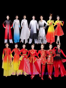 Người Lớn Mở Đầu Khiêu Vũ Phong Cách Trung Hoa Trống Đội Trình Diễn Trang Phục Đỏ Lễ Kỷ Niệm Vuông Vũ Điệp Khúc Truyền Thống Bộ Trang Phục