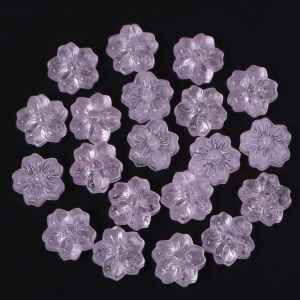 30Pcs 14mm Glass Beads Cherry Blossom Scattered Beads Handmade DIY For Making Jewelry Necklaces Earrings Accessories Materials