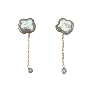 Natural water Baroque Pearl Cloud Raindrop Double Wear Earrings True Pearls Sweet Style Fashion Jewelry Gift for Women