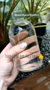 Botol Kaca Boston / Botol Kaca Round Madu Susu + Tutup Alumunium