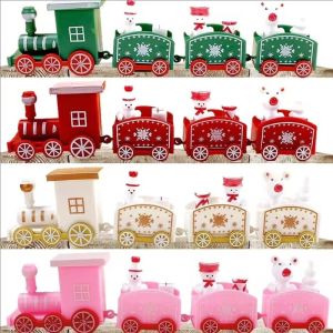 1/4pcs 4 Knots Christmas Train Ornaments / Plastic Christmas Train Toys / Santa Claus Gift / Merry Christmas Train Kid Toy / New Year Xmas Home Decor