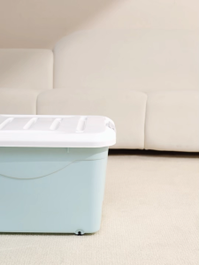 Citylife 60L Transparent Plastic Storage Box With Lock Lid & Wheels Stackable Space Saving Organizer