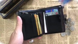 กระเป๋าสตางค์ผู้ชาย Vintage Money Clip Multifunctional Double Zipper Zero Wallet 3 พับสุดหรูสไตล์ใหม่