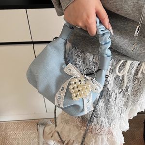 Fashionable Cloud Shape Womens Handbag 2025 New Style Underarm Bag Versatile Ins Chain Crossbody Bag Soft Polyester Lining