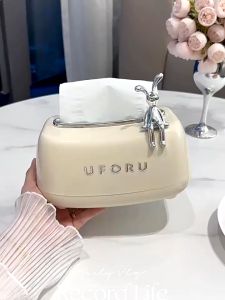 กล่องกระดาษทิชชู่ ลายกระต่ายน่ารัก สร้างสรรค์ สําหรับตกแต่งห้องนอน ห้องนั่งเล่น ห้องน้ํา