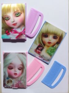 N&S Kaca Lipat Karakter Sedang 3D+Sisir | Kaca Cermin Karakter Medium [11×8cm] Kaca Makeup Karakter Barbie| COD