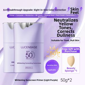 Lucenbase | Whitening Sunscreen Primer With Concealer Skin Toner And Brightening Purple
