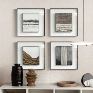 YASISHA | Abstract Art Modern Minimalist Wall Decor Grey Brown Italian Style