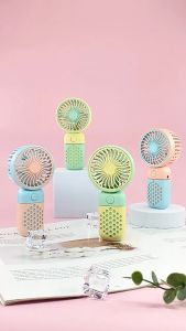 HGV [PH Shipping] Cute USB Mini Fan Portable Handheld Fan Rechargeable Mini Handy Fan Pocket Size Low Noise Small Electric Fan Student Dormitory Cooling Fan Desk Fan for Outdoor Travel
