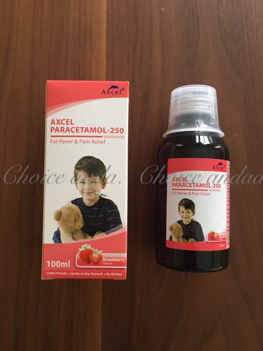STRAWBERRY Flavour Axcel Paracetamol250 Suspension (100ml) Paracetamol