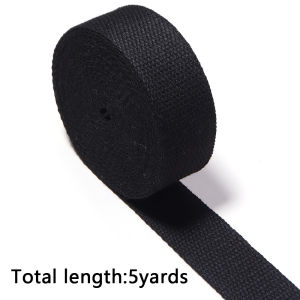 5yards/lot 2/2.5/3.2/3.8cm Black Polyester Cotton Flat Woven Belt Canvas Webbing Ribbon For DIY Garment Waistband Bags Strap