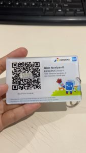 Ganci Akrilik My Pertamina - Gantungan My Pertamina - Gantungan Kartu Nama Custom - Gantungan Kunci ID Card - Ganci Barcode - Gantungan Kunci Pertamina