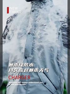 Senior mens raincoat Motorcycle Raincoat Waterproof Jacket motorcycle Raincoat Breathable reflective hooded raincoat