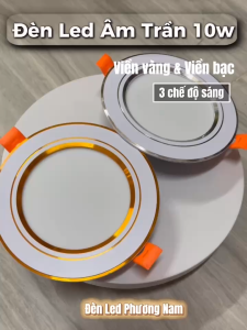Đèn Âm Trần Siêu Mỏng 3 Màu 10w khoét lỗ 90mm Đèn gắn thạch cao