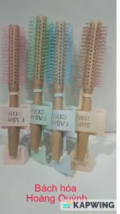 Lược gai gỡ rối tóc massage da đầu loại TRÒN cán gỗ xinh xắn.