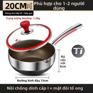 RONGCHUAN | Chảo Phẳng Đa Năng Titanium Dùng Cho Gia Đình Phù Hợp Một Người Bằng Thép Không Gỉ 316