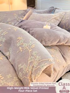 Kiss Dear | Winter Thick Embossed Milk Fleece Bedding 4PcsSet