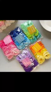50pcs Korean Solid Color Hair Tie Gradient Simple Super Elasticity Band Ponytail Women Fashion Accessories
