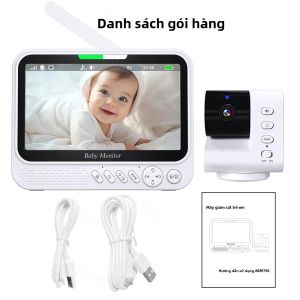 Máy Giám Sát Trẻ Em Video 7 Inch 720P Với Zoom 4X Tầm Nhìn Ban Đêm Âm Thanh Hai Chiều Pin 5000mAh Camera Giám Sát Di Động Cho An Ninh Gia Đình