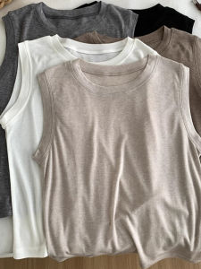 Light and Soft Lyocell Tencel Vest for Women Inner Wear Outer Wear Summer Cover Pair Milky White round Neck Sleeveless T-shirt Top
