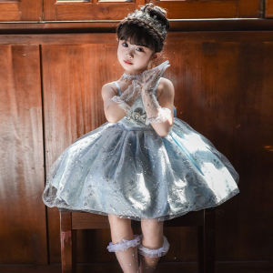 Princess Ball Gown Childrens Birthday Dress Puffy Skirt Little Girls Lolita Style Kids Clothes Age 1-12 Years Old Girls