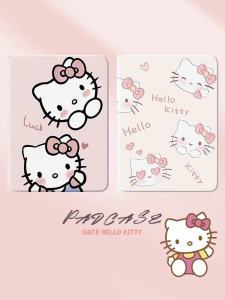 HelloKitty Cat Face Design Silicone Protective Case for Apple iPad Air 7 iPad 11 Air 5/6 iPad 9 10 Cartoon Mini 7 Tablet Cover