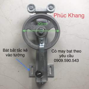 Tay quay mái bạt xếp - Mái hiên - Mái trượt có tăng cáp - Loại có bát gắn tường