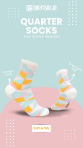 Rightbox ID Kaos Kaki Wanita Pendek Setengah Betis One Size Dewasa