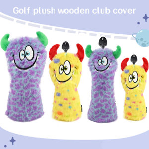 Golf Wood Cover Monster Pattern Waterproof Protector Headcover PU Leather Soft Durable Golf Club Covers Driver Fairway Hybrid