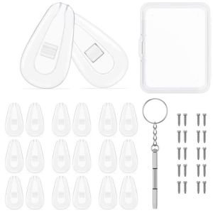 10pcs Silicone Glasses Nose Pad Set Airbag Soft Air Glasses Accessories Non-Slip Air Cushion Boles with Screws and Screwdrivers