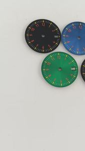RICHUS NH35 Watch Dial 29mm Black Blue Green White Watch Dial Green Luminous Fit NH35 Movement Fit 3/3.8 Oclock Crown