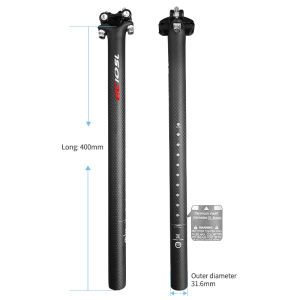 ECIOSL Carbon Seatpost 27.2/30.8/31.6mm Matte Black MTB/Road Bike Seat Post Offset 0mm Bicycle Seat Post Length 400mm Bike Parts