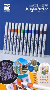 【Hàng tồn kho】Bút Màu Acrylic Marker Màu Sắc Tươi Sáng 12/24/36/48/60/80 Vẽ Trên Mọi Chất Liệu Có Thể Vẽ Chồng Màu