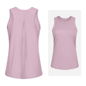 Slimmo Sleeveless Sports Vest Womens Fitness Running Top Loose Quick Dry Yoga Wear Sport Training Cover up Nylon Fabric