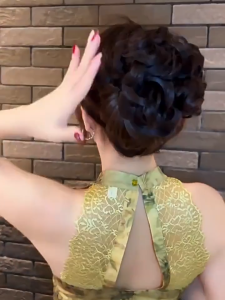 LOYO Natural Curly Hair Extension Hair Bun Wig With Claw Clip Ponytail Updo Hairpiece for Women Hair Accessories